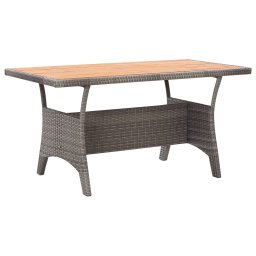 vidaXL szürke tömör akácfa kerti asztal 120 x 70 x 66 cm