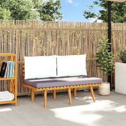 vidaXL tömör akácfa kerti pad párnákkal 115 cm