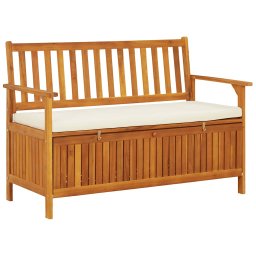 vidaXL tömör akácfa kerti XL tárolópad 120 x 63 x 84 cm