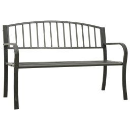 vidaXL szürke acél kerti pad 120 cm