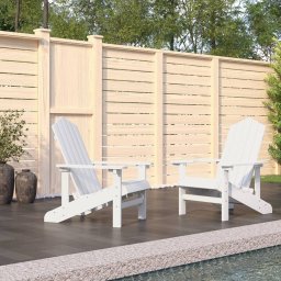 vidaXL 2 db fehér HDPE kerti adirondack szék