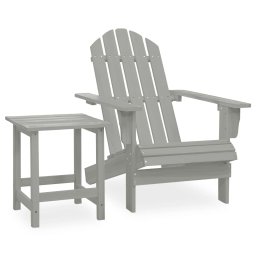 vidaXL szürke tömör fenyőfa kerti adirondack szék asztallal