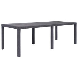 vidaXL barna rattan küllemű műanyag kerti asztal 220 x 90 x 72 cm