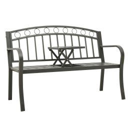 vidaXL szürke acél kerti pad asztallal 125 cm