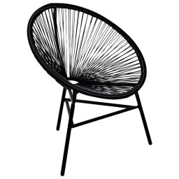 vidaXL fekete polyrattan kerti kagylószék