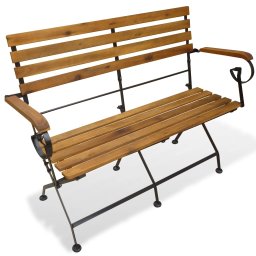 vidaXL összecsukható tömör akácfa kerti pad 112 cm