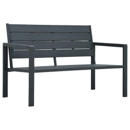 vidaXL szürke fautánzatú HDPE kerti pad 120 cm