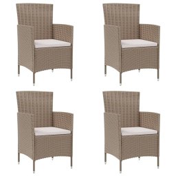vidaXL 4 db bézs polyrattan kerti szék párnával