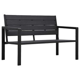 vidaXL fekete fautánzatú HDPE kerti pad 120 cm