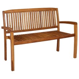 vidaXL 2 személyes tömör tíkfa kerti pad asztallal 120 cm