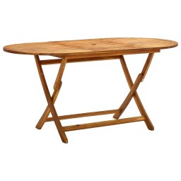 vidaXL tömör akácfa összecsukható kerti asztal 160 x 85 x 75 cm
