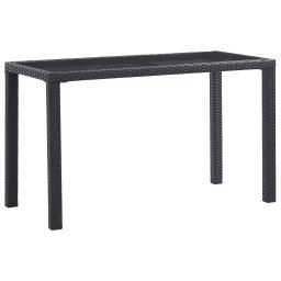 vidaXL fekete polyrattan kerti asztal 123 x 60 x 74 cm