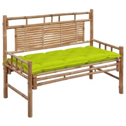 vidaXL bambusz kerti pad párnával 120 cm