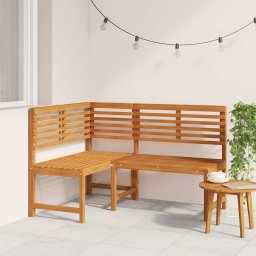 vidaXL tömör akácfa kerti sarokpad 140 cm
