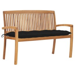 vidaXL tömör tíkfa rakásolható kerti pad párnával 128,5 cm