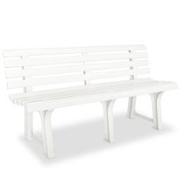 vidaXL fehér műanyag kerti pad 145,5 cm
