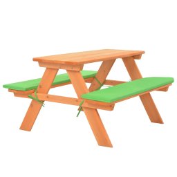 vidaXL tömör fenyőfa gyerek piknikasztal paddal 89 x 79 x 50 cm