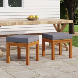 vidaXL 2 db tömör akácfa kerti ülőke párnákkal 40 x 40 x 34 cm