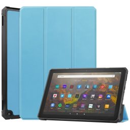 LEATHER Összecsukható borító Amazon Kindle Fire HD 10 / HD 10 2021 (11. generáció) világoskék