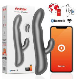 Oninder klitoriszágas vibrátor, rotációval (fekete) (APP-os)
