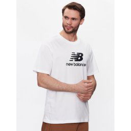 New Balance Póló Essentials Stacked Logo MT31541 Fehér Relaxed Fit