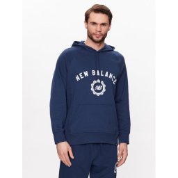 New Balance Pulóver Dukserica Sport Seasonal French Terry MT31901 Sötétkék Relaxed Fit