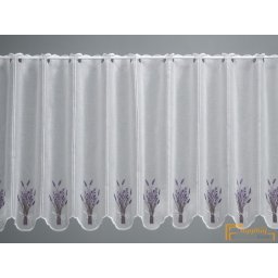 (4 méret) Hímzett levendula csokrok Vitrázs függöny 60cm