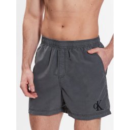 Calvin Klein Swimwear Úszónadrág Medium Drawsting KM0KM00806 Szürke Regular Fit