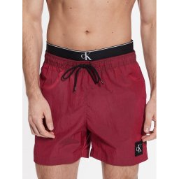 Calvin Klein Swimwear Úszónadrág Medium Double Wb KM0KM00846 Bordó Regular Fit