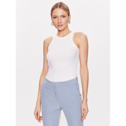 Bruuns Bazaar Trikó Katy Rib BBW2378 Fehér Slim Fit