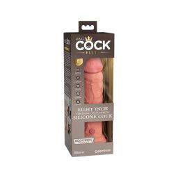 King Cock Elite 8 - tapadókorongos vibrátor (20cm) - natúr