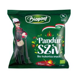 Biopont Pandúr szív bio kukorica snack erős paprikás ízesítéssel, gluténmentes 45g