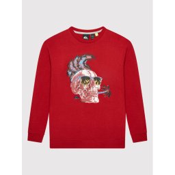 Quiksilver Pulóver Smoke EQBFT03791 Piros Regular Fit