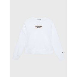 Calvin Klein Jeans Pulóver Hero Logo IG0IG01936 Fehér Regular Fit