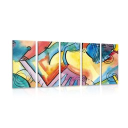 5-részes kép absztrakt színes művészet