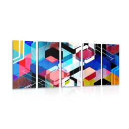 5-részes kép absztrakt geometria