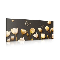 Kép tulipánok arany motívummal