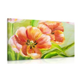Kép piros tulipánok vintage kivitelben