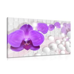 Kép orchidea absztrakt hattéren