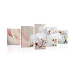 5 részes kép fehér orchidea vásznon