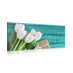 Kép fehér tulipán csokor üzenettel