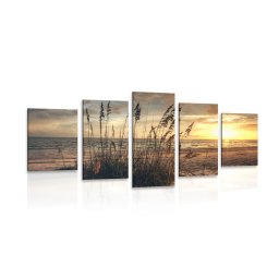 5 részes kép naplemente tengernél