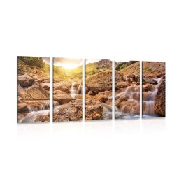 5-részes kép alpesi vízesés