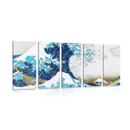 5-részes kép reprodukció Kanagawa nagy hulláma - Kacushika Hokusai