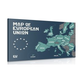 Kép oktatási térkép az Európai Unió országainak nevével