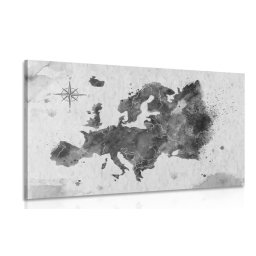 Kép Európa retró térképe fekete fehérben