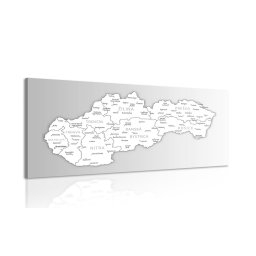 Kép fekete-fehér Szlovákia térképe