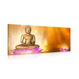 Kép Buddha szobor lótusz virágon