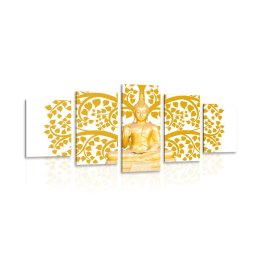 5 részes kép Buddha arany életfával