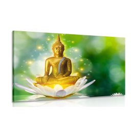 Kép arany Buddha lótusz virágon